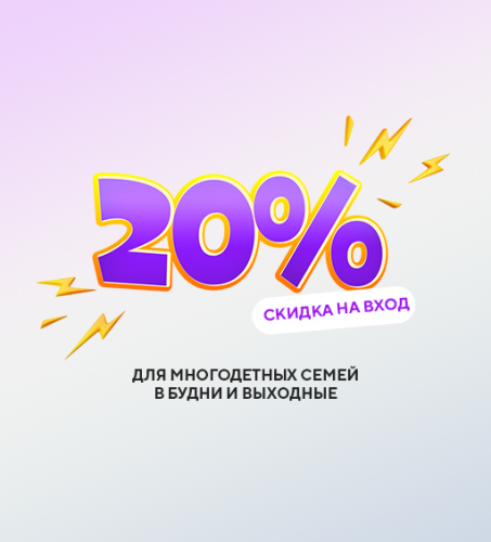 20% скидка на вход для многодетных семей 